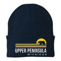 Upper Peninsula Michigan Mi Bear Vintage Retro Souvenirs Knit Cap Winter Beanie