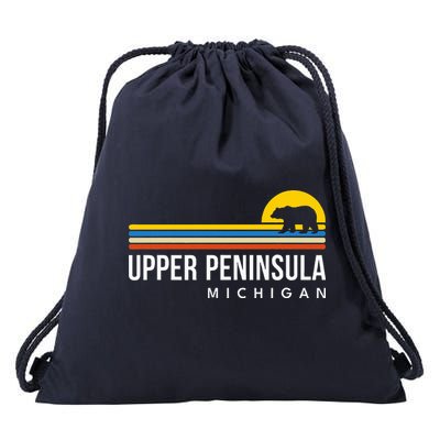 Upper Peninsula Michigan Mi Bear Vintage Retro Souvenirs Drawstring Bag
