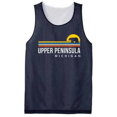 Upper Peninsula Michigan Mi Bear Vintage Retro Souvenirs Mesh Reversible Basketball Jersey Tank