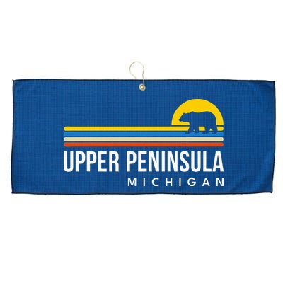 Upper Peninsula Michigan Mi Bear Vintage Retro Souvenirs Large Microfiber Waffle Golf Towel