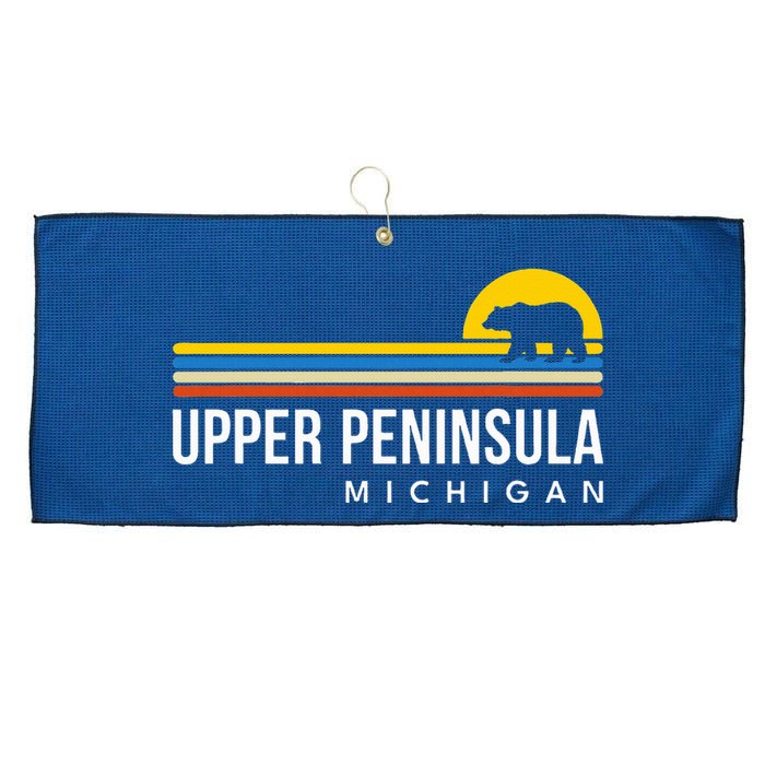 Upper Peninsula Michigan Mi Bear Vintage Retro Souvenirs Large Microfiber Waffle Golf Towel