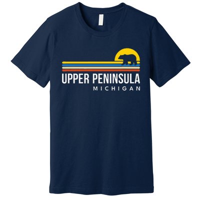 Upper Peninsula Michigan Mi Bear Vintage Retro Souvenirs Premium T-Shirt