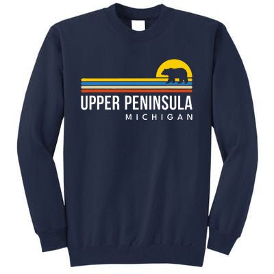 Upper Peninsula Michigan Mi Bear Vintage Retro Souvenirs Tall Sweatshirt