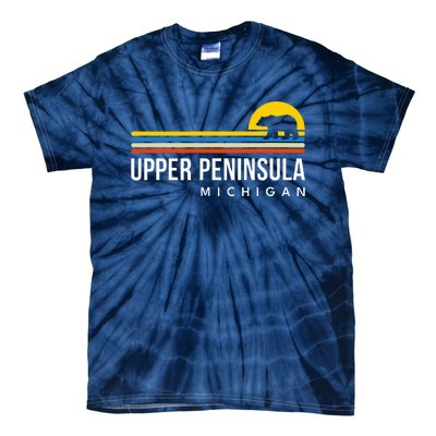 Upper Peninsula Michigan Mi Bear Vintage Retro Souvenirs Tie-Dye T-Shirt