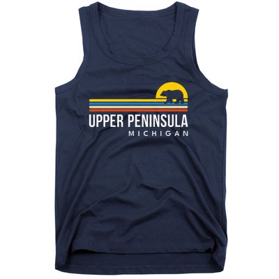 Upper Peninsula Michigan Mi Bear Vintage Retro Souvenirs Tank Top