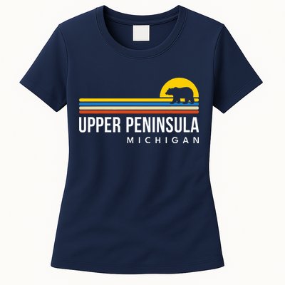 Upper Peninsula Michigan Mi Bear Vintage Retro Souvenirs Womens T-Shirt