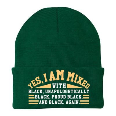 Unapologetically Proud Mixed Black Pride Black History Month Gift Knit Cap Winter Beanie