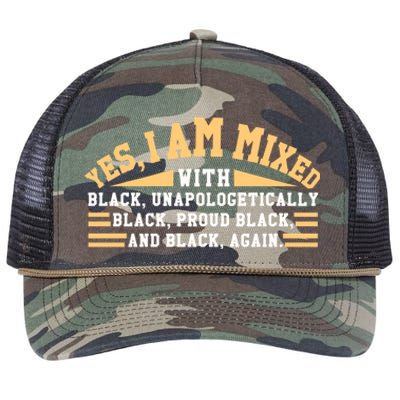 Unapologetically Proud Mixed Black Pride Black History Month Gift Retro Rope Trucker Hat Cap