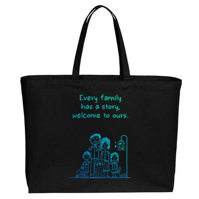 Uplifting Positive Message 'Every Family Has A Story' Gift Cotton Canvas Jumbo Tote