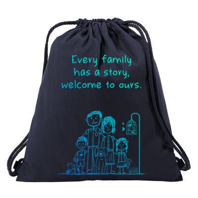 Uplifting Positive Message 'Every Family Has A Story' Gift Drawstring Bag