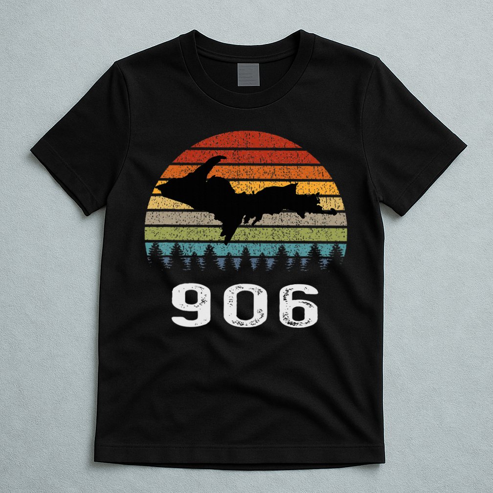 Upper Peninsula Michigan Mi Up Retro 906 Yooper T-Shirt