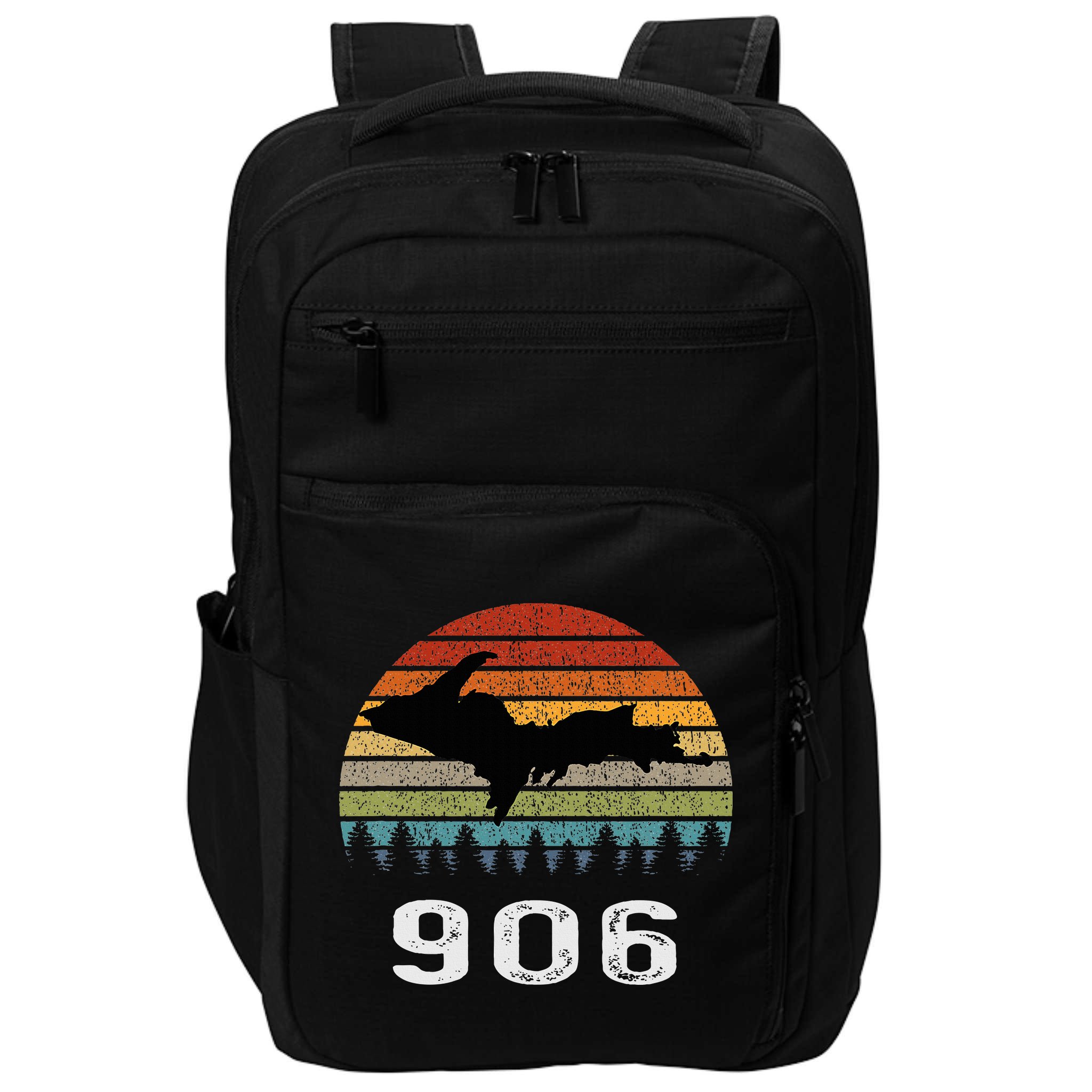 Upper Peninsula Michigan Mi Up Retro 906 Yooper Impact Tech Backpack