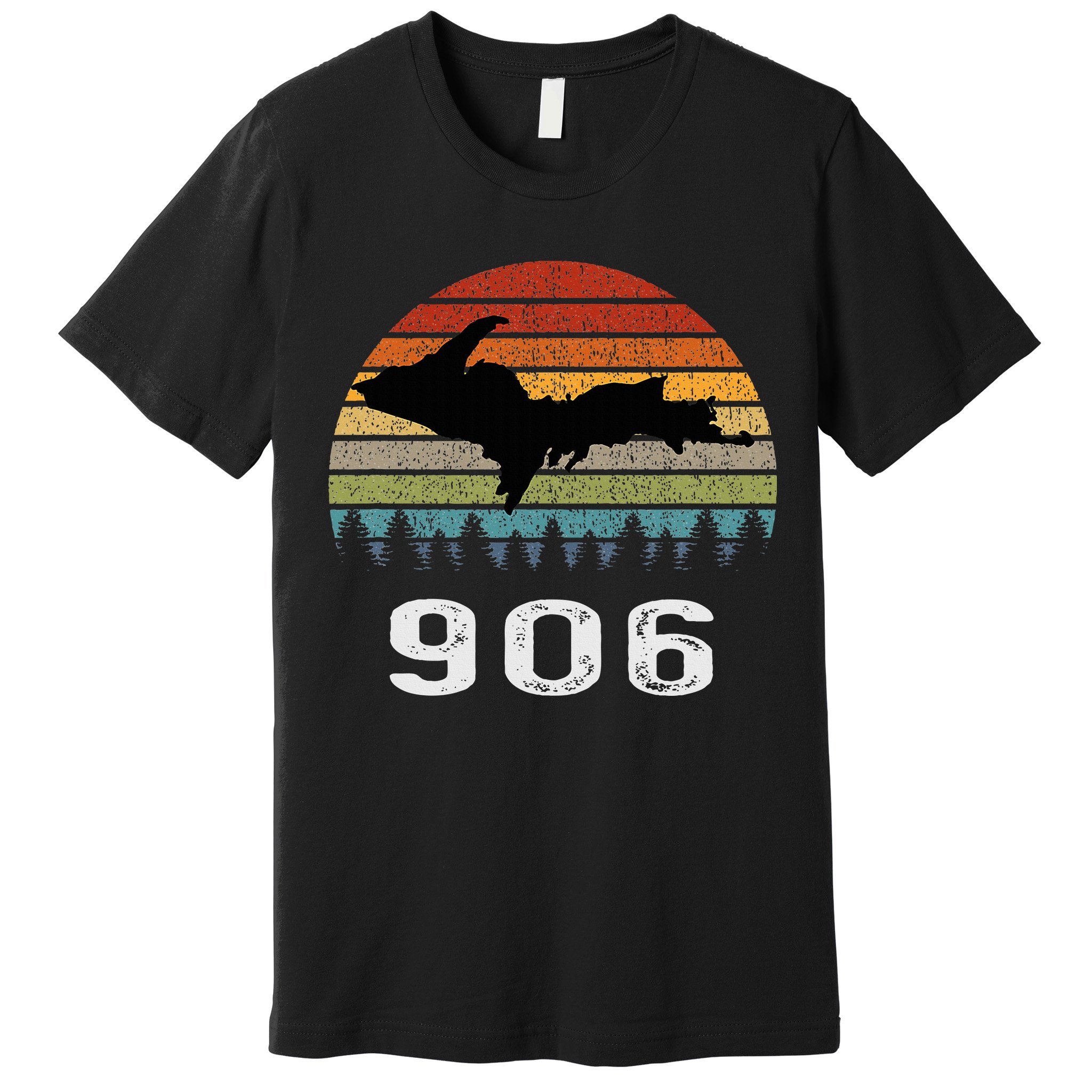 Upper Peninsula Michigan Mi Up Retro 906 Yooper Premium T-Shirt