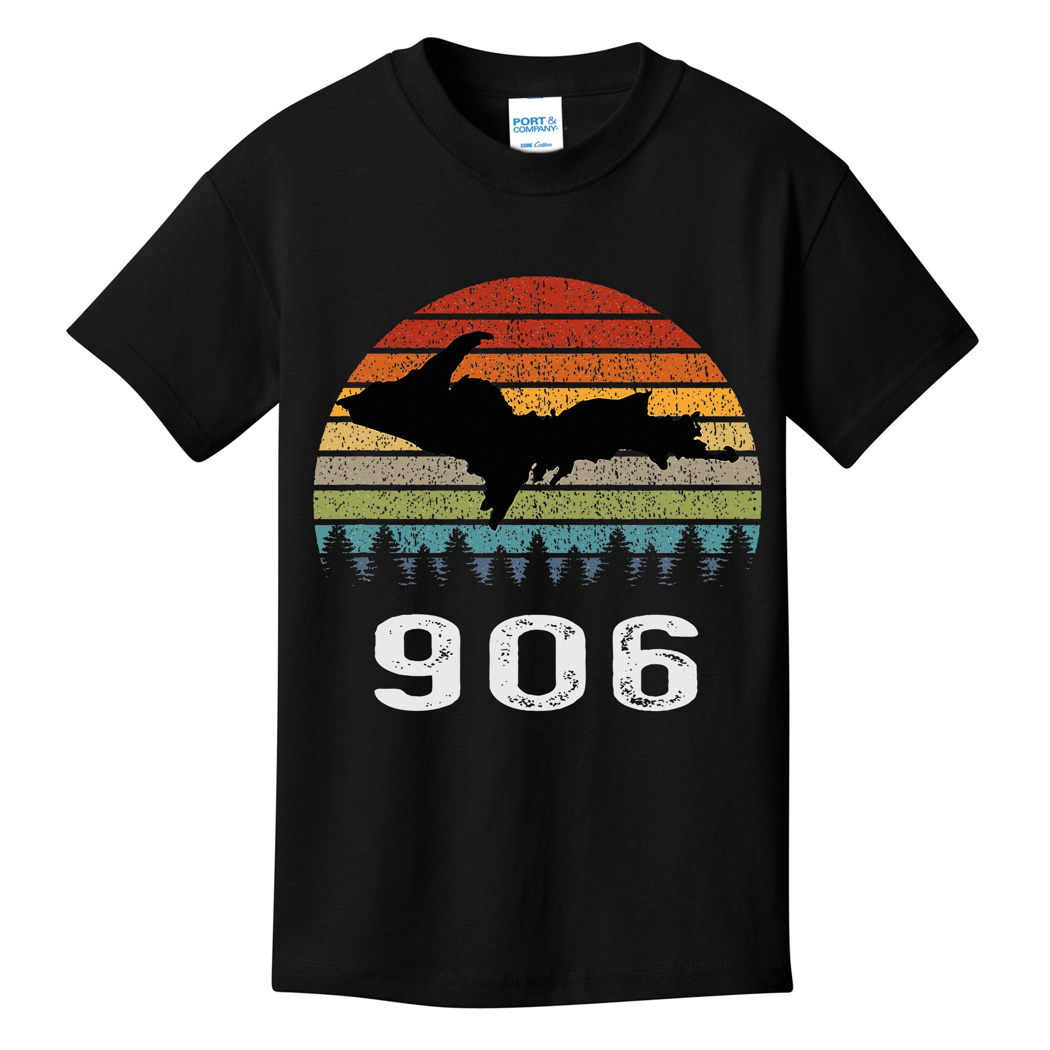 Upper Peninsula Michigan Mi Up Retro 906 Yooper Kids T-Shirt