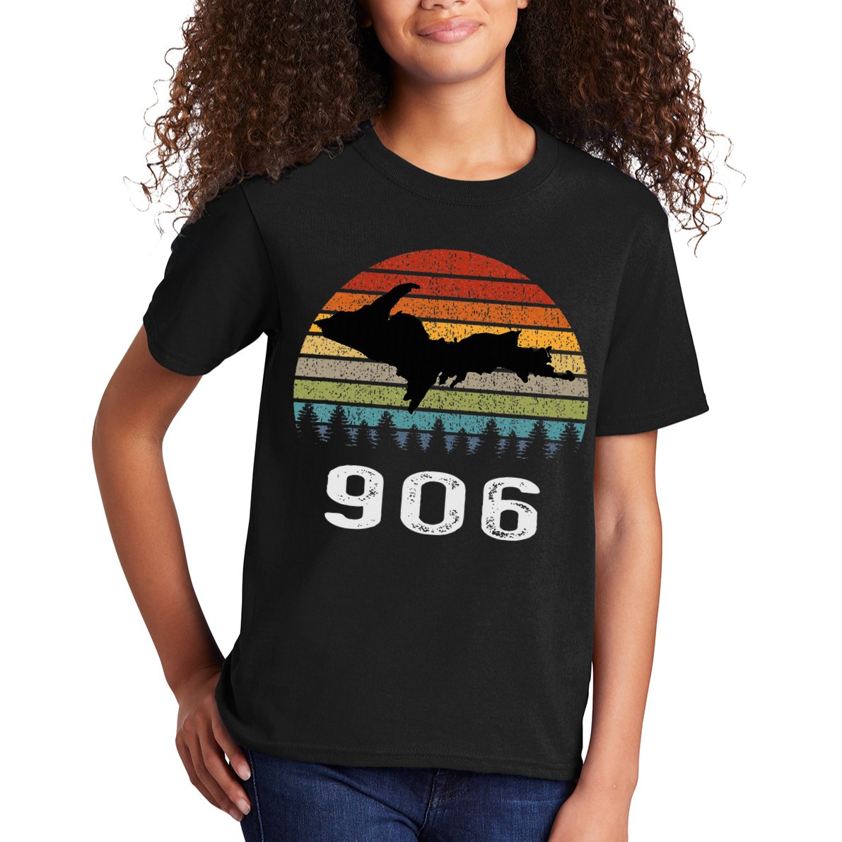 Upper Peninsula Michigan Mi Up Retro 906 Yooper Kids T-Shirt
