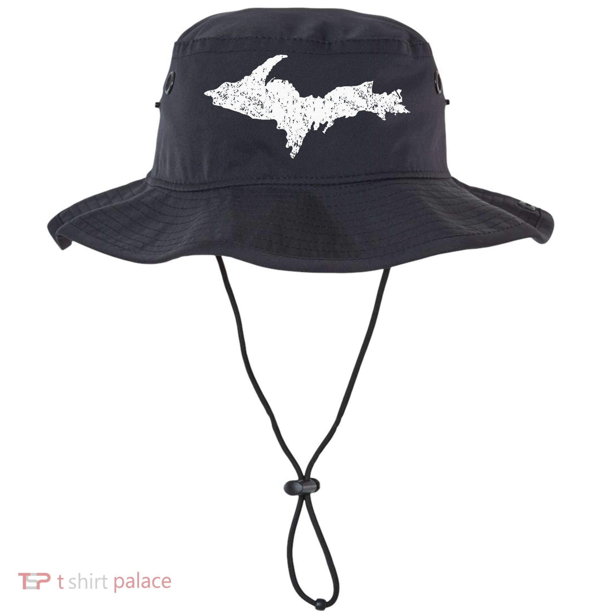Upper Peninsula Map Up Home Yooper Pride Michigan Roots Bucket Hat