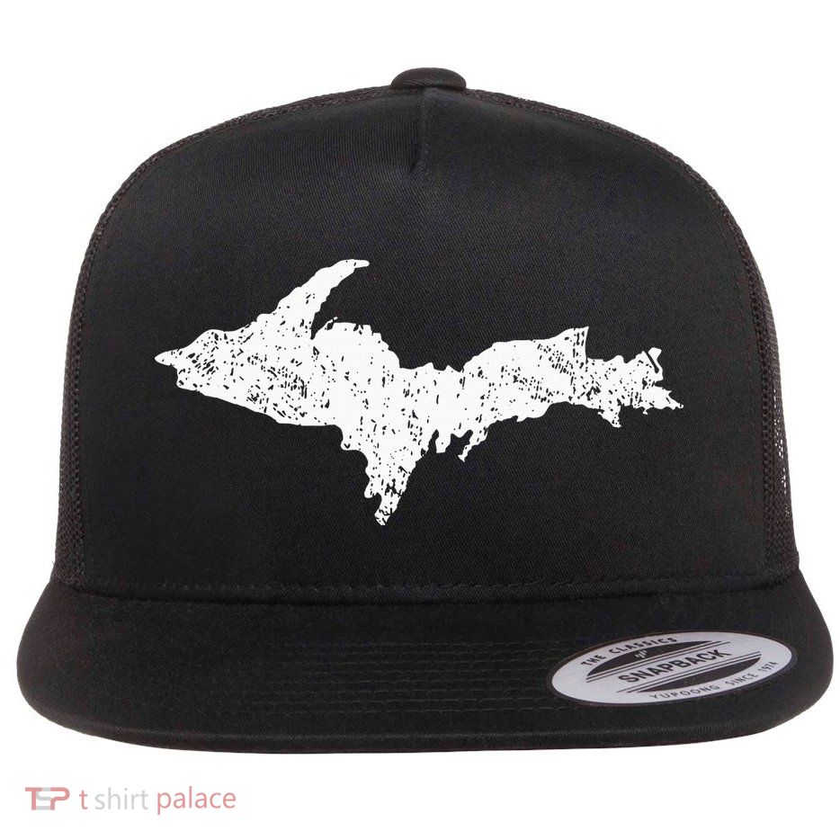 Upper Peninsula Map Up Home Yooper Pride Michigan Roots Flatbill Hat