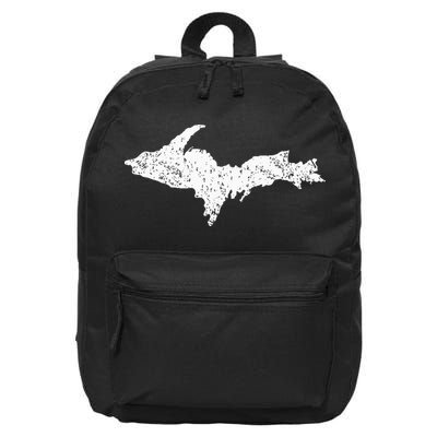 Upper Peninsula Map Up Home Yooper Pride Michigan Roots 16 in Basic Backpack