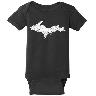 Upper Peninsula Map Up Home Yooper Pride Michigan Roots Baby Bodysuit