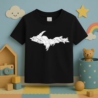 Upper Peninsula Map Up Home Yooper Pride Michigan Roots Toddler T-Shirt