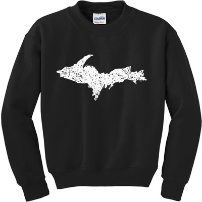 Upper Peninsula Map Up Home Yooper Pride Michigan Roots Kids Sweatshirt