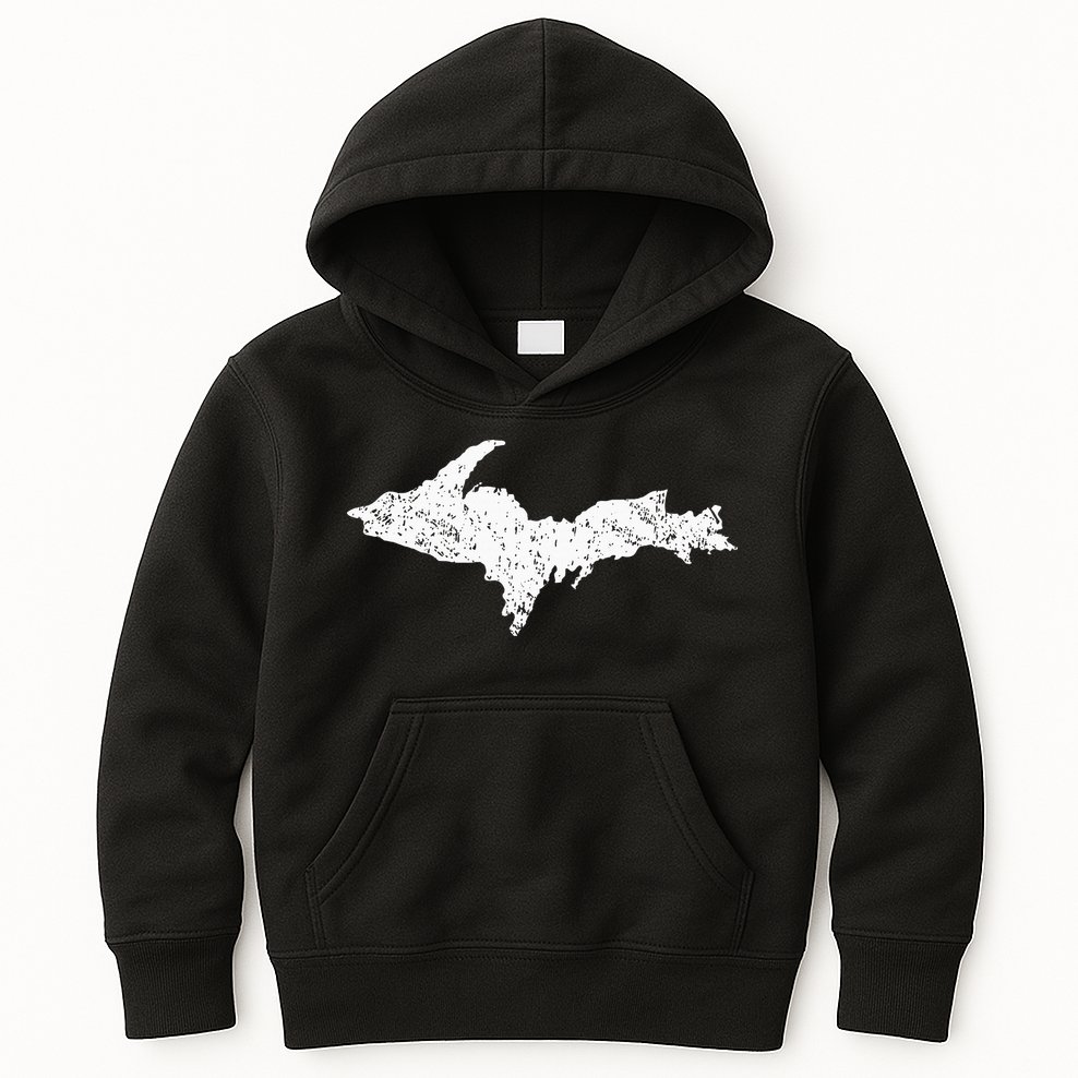 Upper Peninsula Map Up Home Yooper Pride Michigan Roots Kids Hoodie