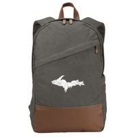 Upper Peninsula Map Up Home Yooper Pride Michigan Roots Cotton Canvas Backpack