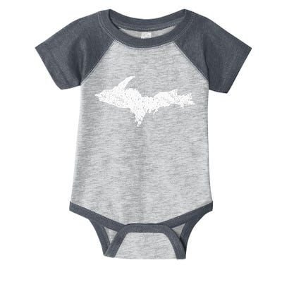 Upper Peninsula Map Up Home Yooper Pride Michigan Roots Infant Baby Jersey Bodysuit