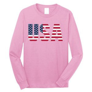 Usa Patriotic National American Flag Long Sleeve Shirt