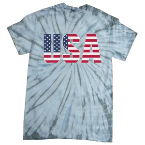 Usa Patriotic National American Flag Tie-Dye T-Shirt