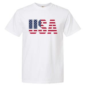 Usa Patriotic National American Flag Garment-Dyed Heavyweight T-Shirt