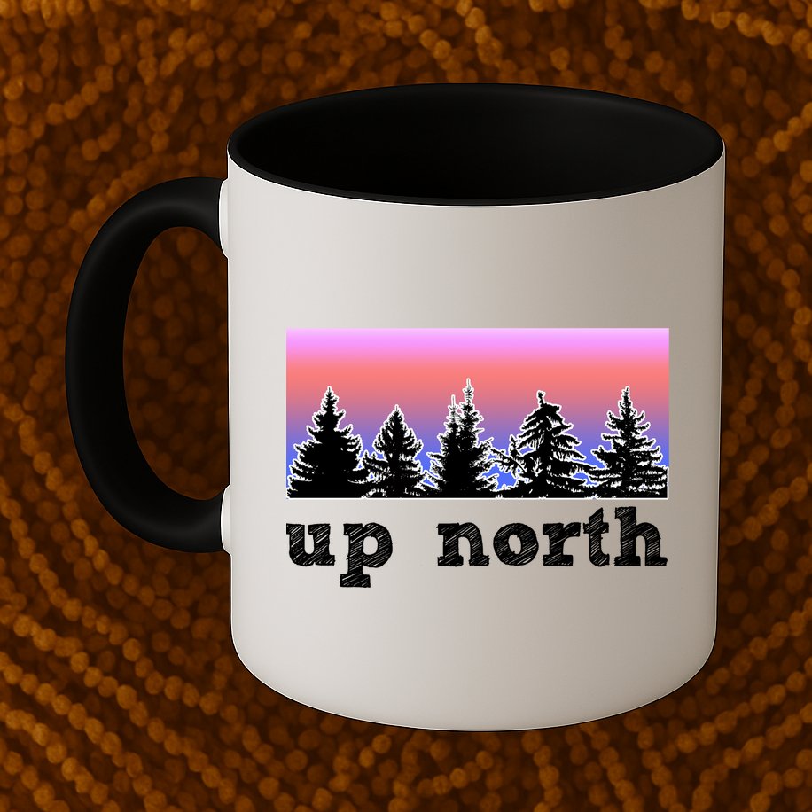 UpNorth Sunset Pine Tree Lake Life Nature Mug