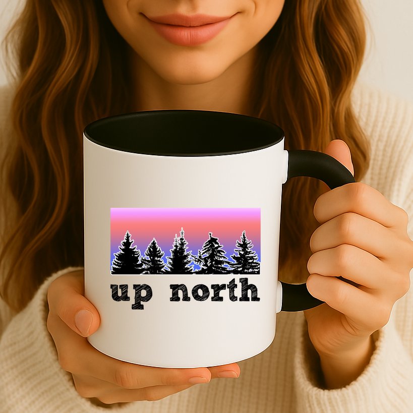 UpNorth Sunset Pine Tree Lake Life Nature Mug
