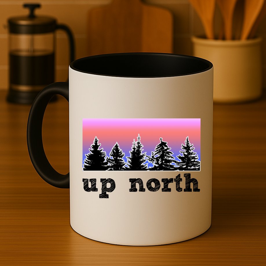UpNorth Sunset Pine Tree Lake Life Nature Mug