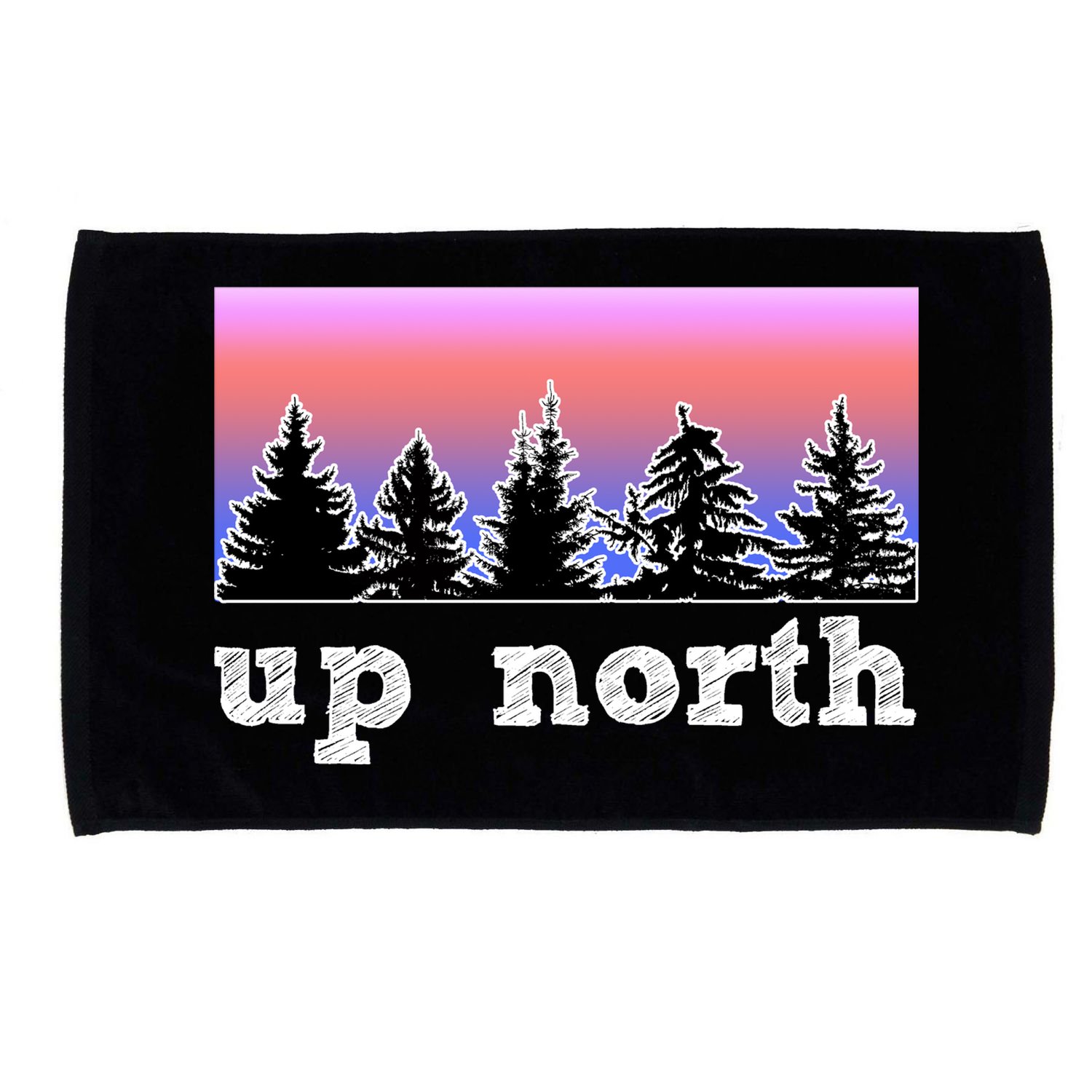 UpNorth Sunset Pine Tree Lake Life Nature Microfiber Hand Towel
