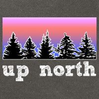 UpNorth Sunset Pine Tree Lake Life Nature Cotton Canvas Backpack