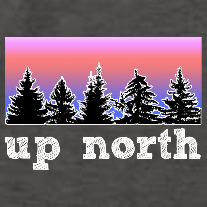 UpNorth Sunset Pine Tree Lake Life Nature Vector Backpack
