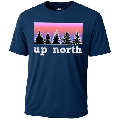 UpNorth Sunset Pine Tree Lake Life Nature Performance Shirt