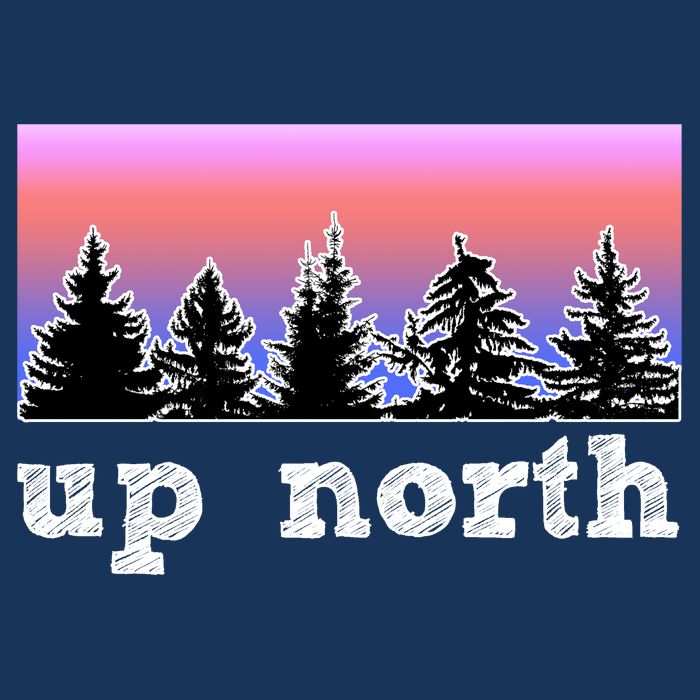 UpNorth Sunset Pine Tree Lake Life Nature Cooling Performance Crew T-Shirt