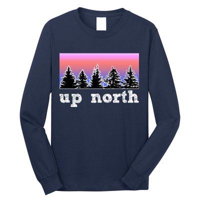 UpNorth Sunset Pine Tree Lake Life Nature Long Sleeve Shirt