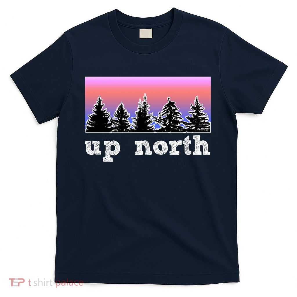 UpNorth Sunset Pine Tree Lake Life Nature T-Shirt