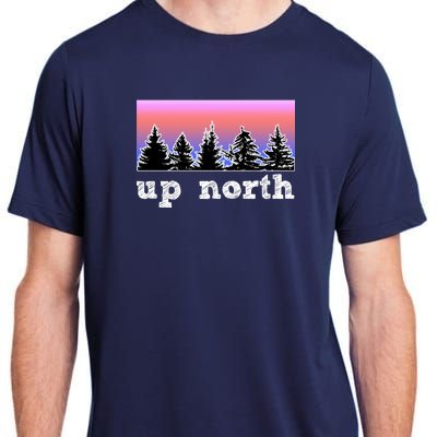 UpNorth Sunset Pine Tree Lake Life Nature Adult ChromaSoft Performance T-Shirt