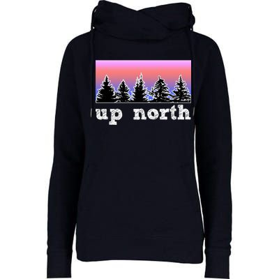 UpNorth Sunset Pine Tree Lake Life Nature Womens Funnel Neck Pullover Hood