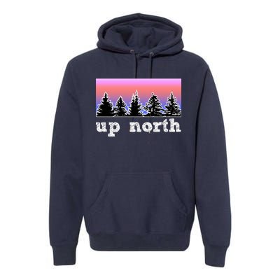 UpNorth Sunset Pine Tree Lake Life Nature Premium Hoodie