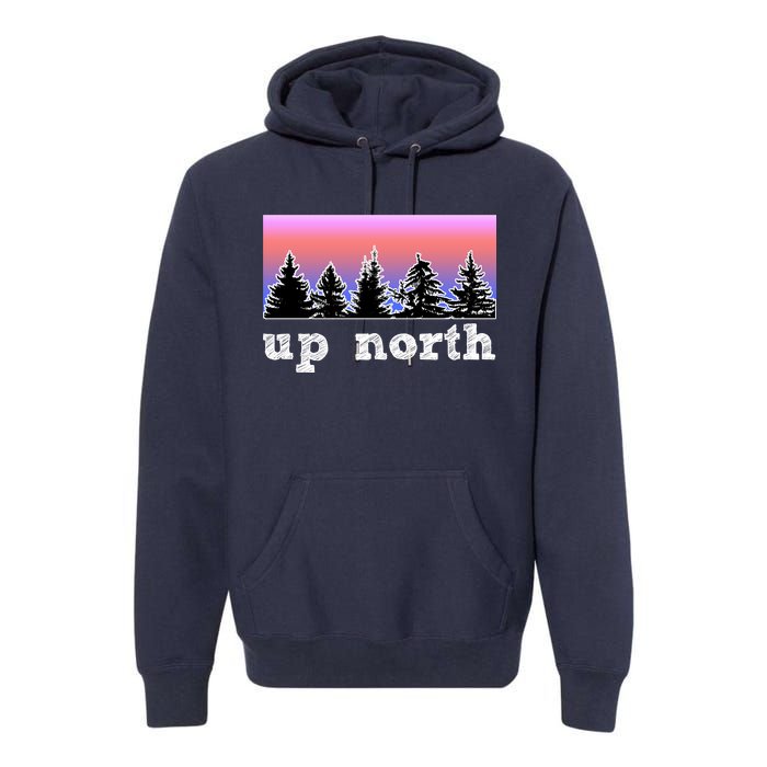 UpNorth Sunset Pine Tree Lake Life Nature Premium Hoodie