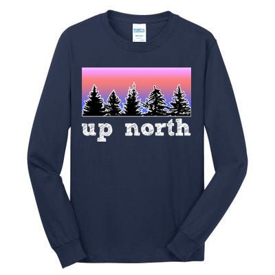 UpNorth Sunset Pine Tree Lake Life Nature Tall Long Sleeve T-Shirt