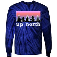 UpNorth Sunset Pine Tree Lake Life Nature Tie-Dye Long Sleeve Shirt