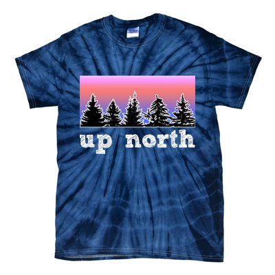 UpNorth Sunset Pine Tree Lake Life Nature Tie-Dye T-Shirt
