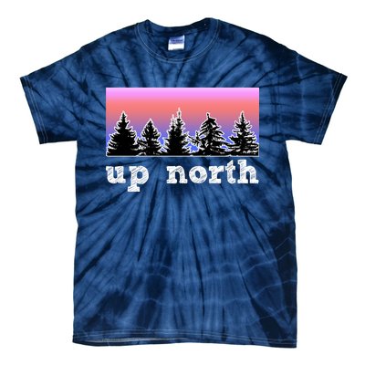 UpNorth Sunset Pine Tree Lake Life Nature Tie-Dye T-Shirt