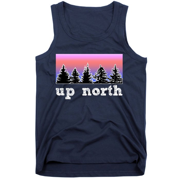 UpNorth Sunset Pine Tree Lake Life Nature Tank Top